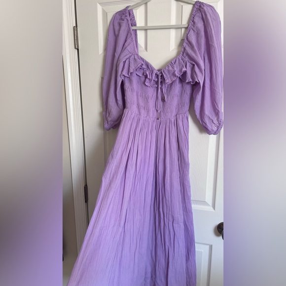 Free People Lilac Purple Cotton Oasis Midi Dress - Picture 5 of 7